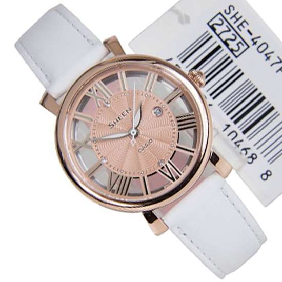 Casio Sheen SHE-4047PGL-7A SHE-4047PGL-7 White Leather Watch