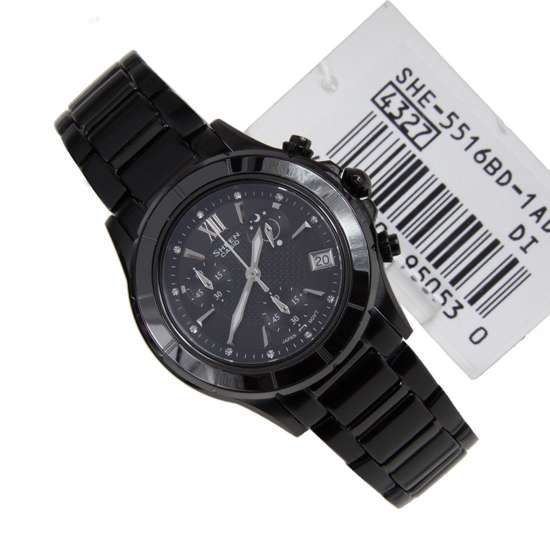 Casio Sheen SHE-5516BD-1A SHE-5516BD-1 Black Stainless Watch