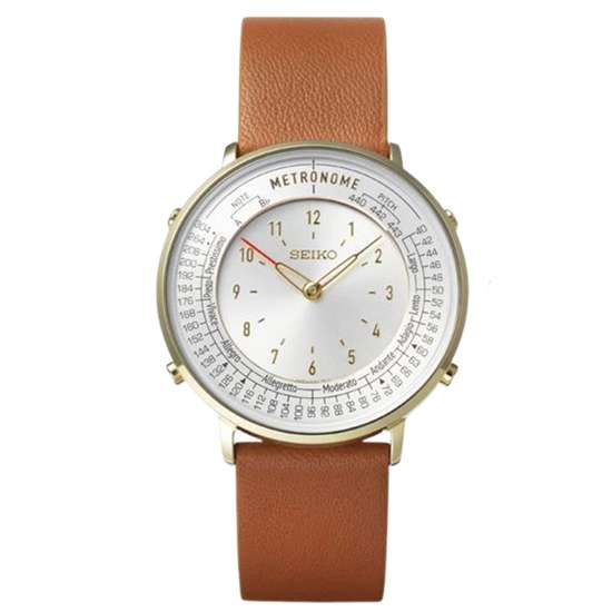 Seiko Quartz Unisex SMW003A Metronome Leather Dress Analog Watch
