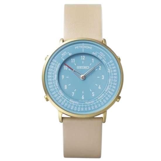 Seiko Quartz Unisex SMW005A Metronome Analog Leather Casual Watch