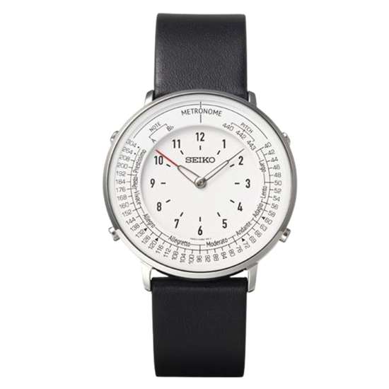 Seiko Quartz Unisex SMW006A Metronome Black Leather Casual Watch