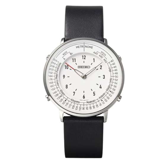 Seiko Quartz Unisex SMW006A Metronome Black Leather Casual Watch