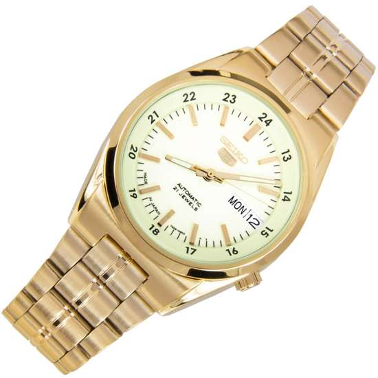 Seiko 5 Automatic Yellow Dial Mens Gold Watch SNK578J1 SNK578J SNK578