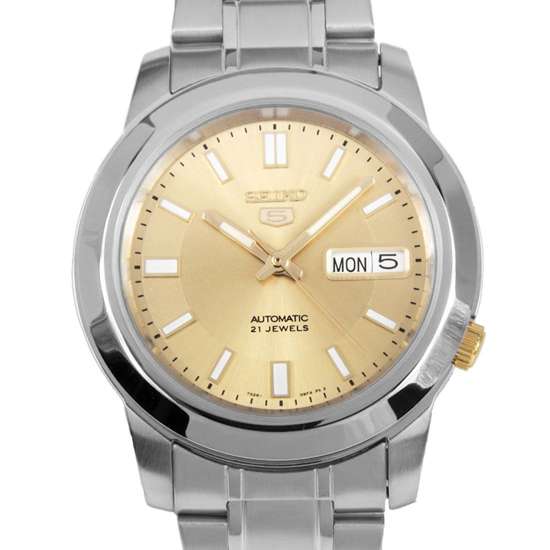 Seiko 5 Gold White Analog Mens Watch SNKK13K1 SNKK13K SNKK13