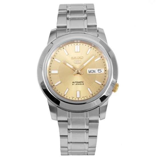 Seiko 5 Gold White Analog Mens Watch SNKK13K1 SNKK13K SNKK13