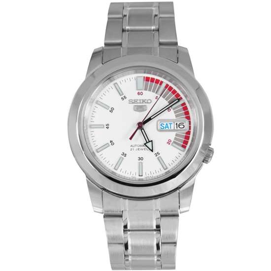 Seiko 5 White Speed Dial Mens Watch SNKK25K1 SNKK25K SNKK25