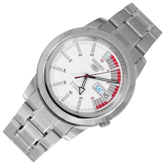 Seiko 5 White Speed Dial Mens Watch SNKK25K1 SNKK25K SNKK25