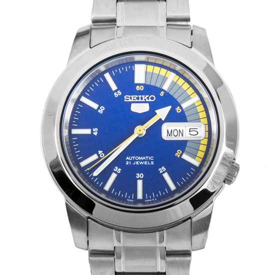 Seiko 5 Blue Speed Dial Mens Stainless Watch SNKK27K1 SNKK27K SNKK27