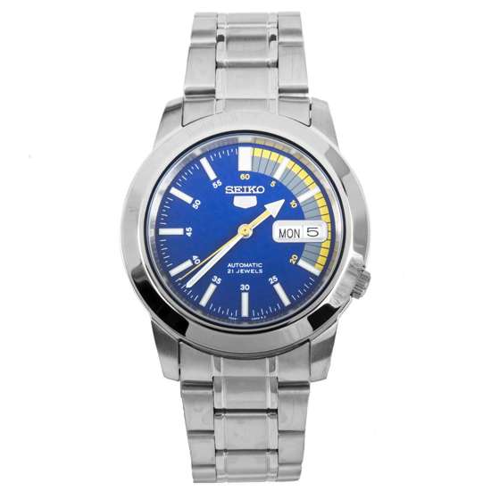 Seiko 5 Blue Speed Dial Mens Stainless Watch SNKK27K1 SNKK27K SNKK27