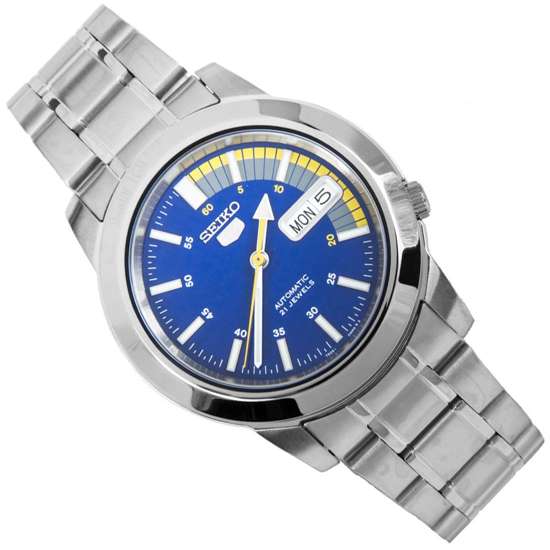 Seiko 5 Blue Speed Dial Mens Stainless Watch SNKK27K1 SNKK27K SNKK27