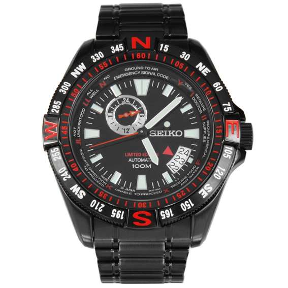 Seiko Black Automatic Date Sports WR 100m Mens Watch SSA113J1