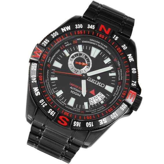 Seiko Black Automatic Date Sports WR 100m Mens Watch SSA113J1