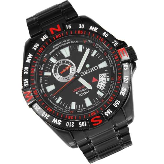Seiko Black Automatic Date Sports WR 100m Mens Watch SSA113J1