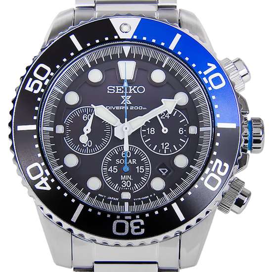 Seiko Solar Chronograph Divers Mens Watch SSC017P1 SSC017P SSC017