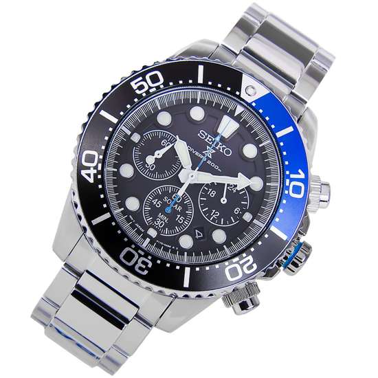 Seiko Solar Chronograph Divers Mens Watch SSC017P1 SSC017P SSC017
