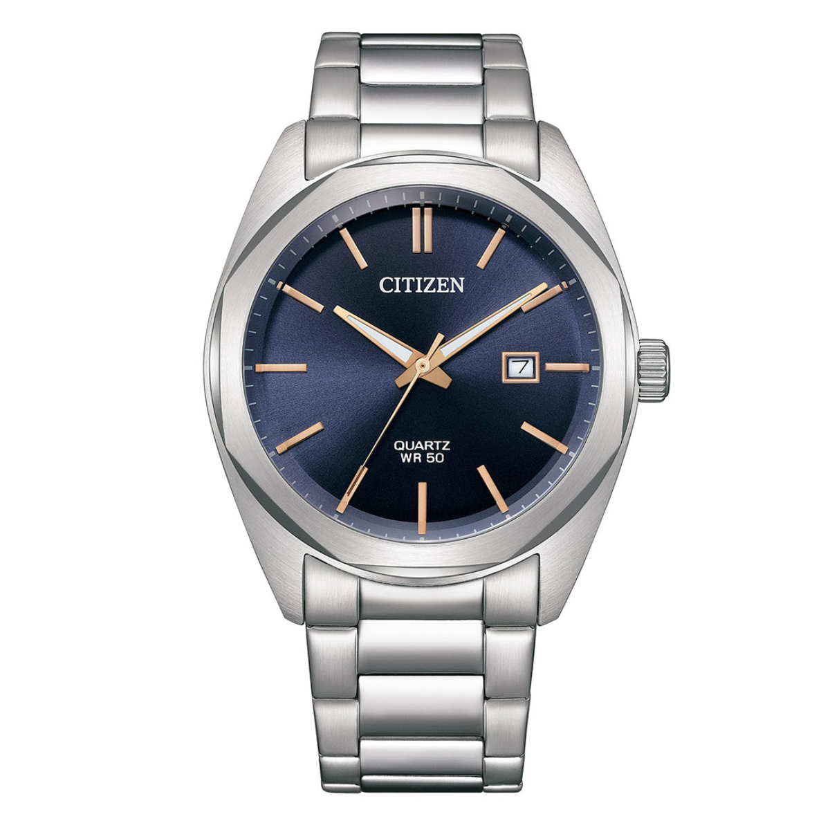 Citizen BI5110-54H BI5110 Quartz Blue-Gray Dial Stainless Steel Mens Watch - Skywatches
