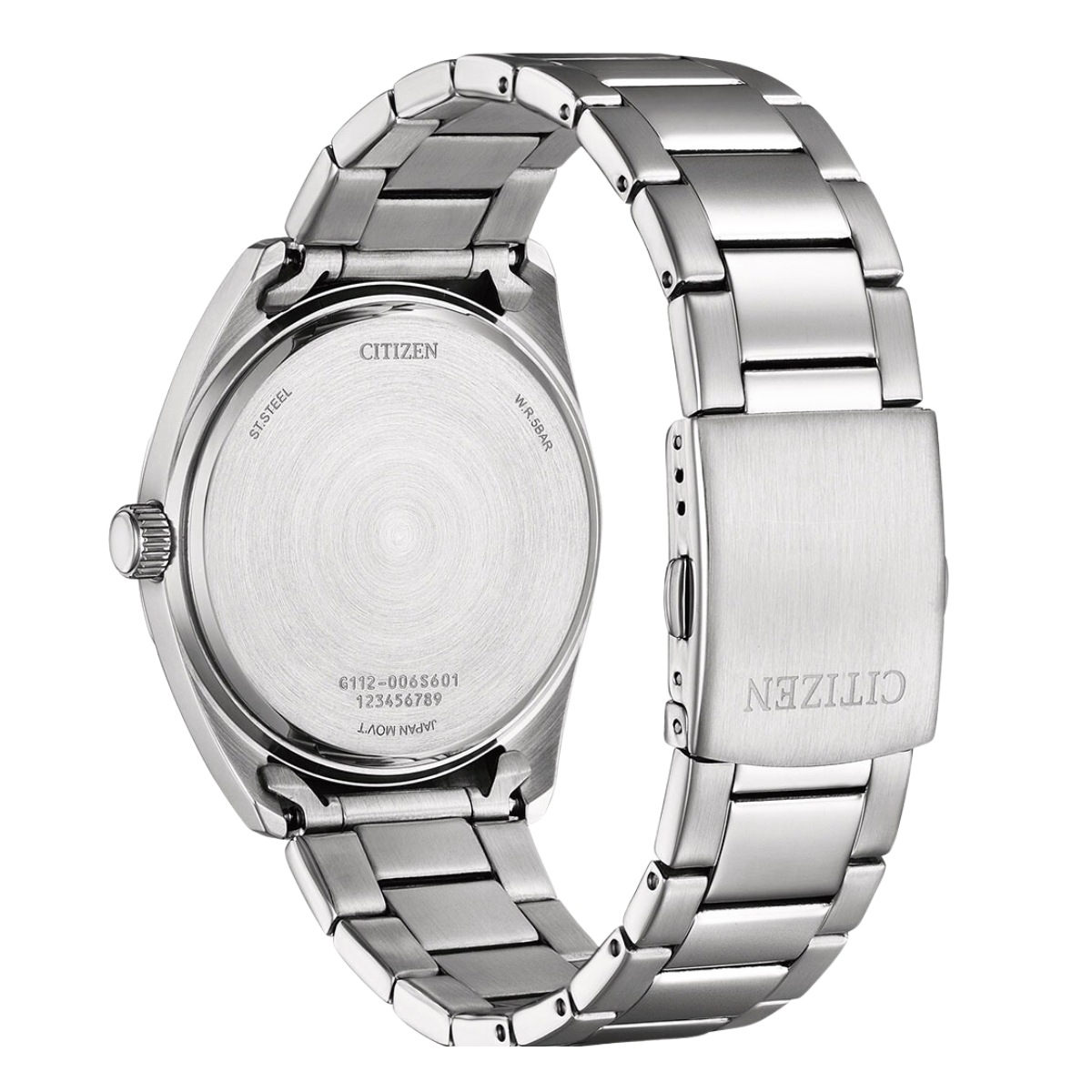 Citizen BI5110-54H BI5110 Quartz Blue-Gray Dial Stainless Steel Mens Watch - Skywatches