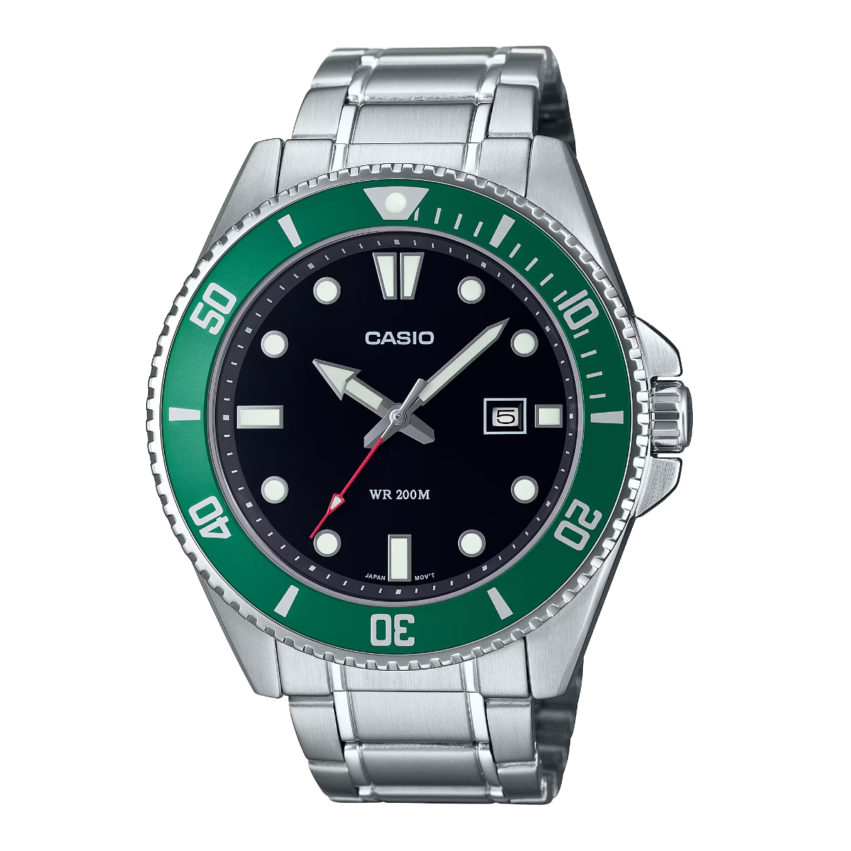Casio Quartz MDV-107D-3A MDV-107D-3AV Standard Green Dial Sporty Watch - Skywatches