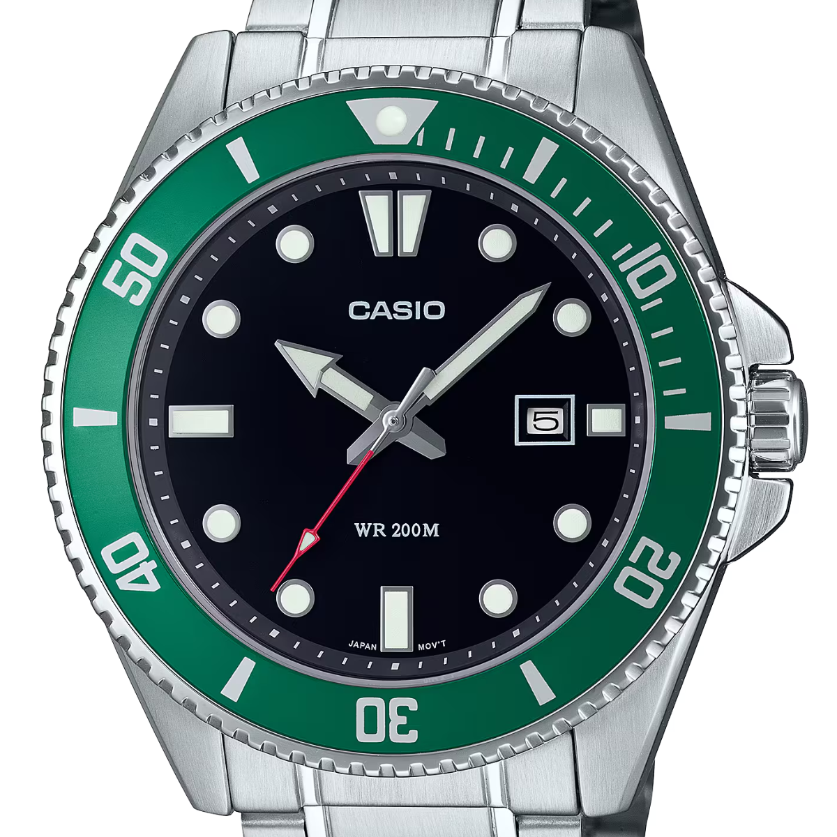 Casio Quartz MDV-107D-3A MDV-107D-3AV Standard Green Dial Sporty Watch - Skywatches