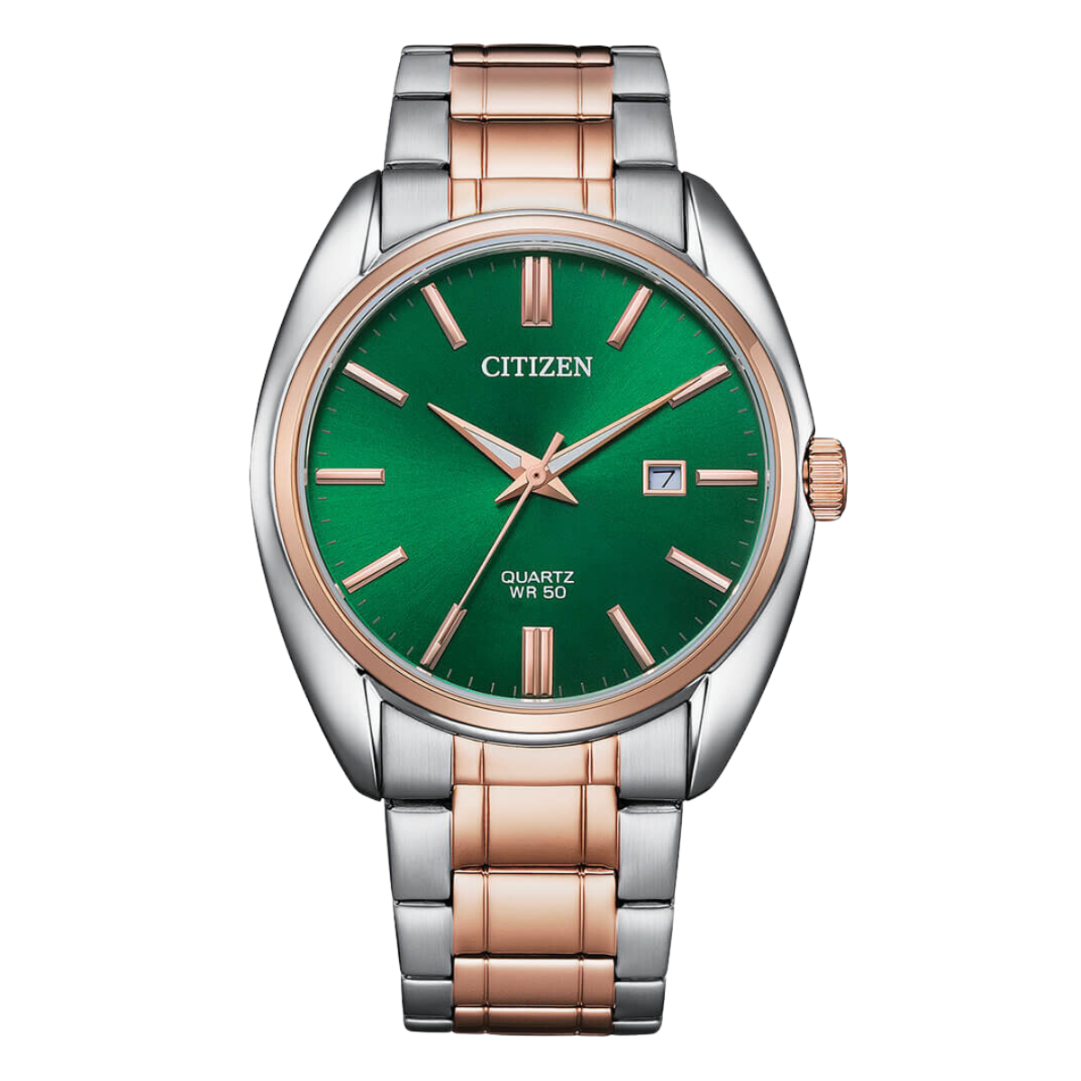 Citizen BI5104-57Z BI5104 Green Dial Rose Gold Stainless Steel Mens Watch