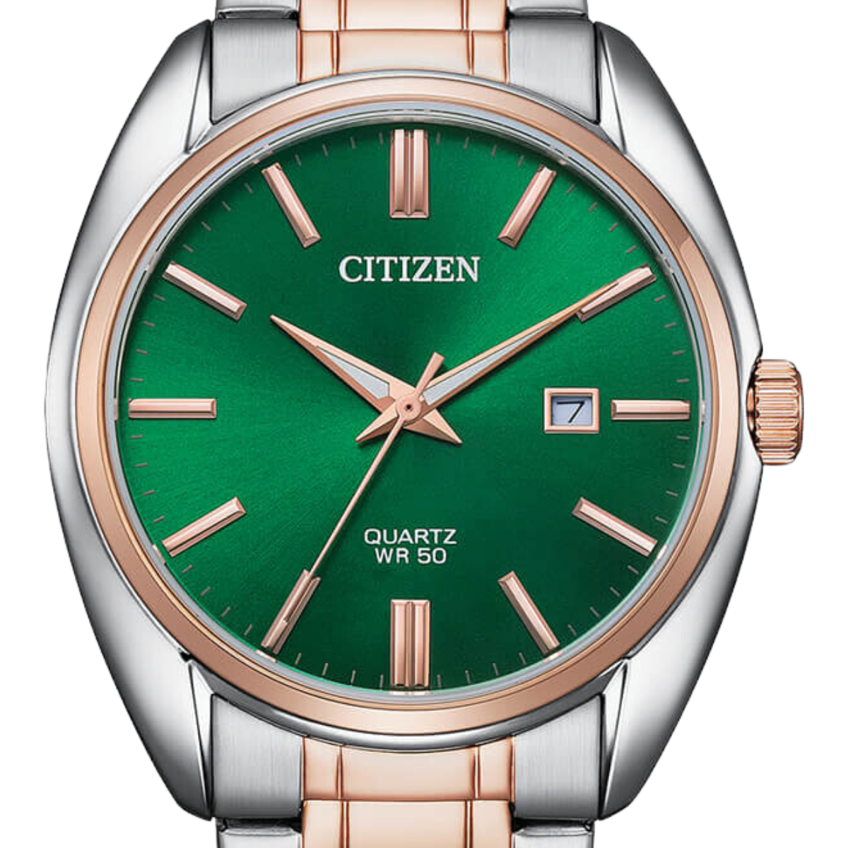 Citizen BI5104-57Z BI5104 Green Dial Rose Gold Stainless Steel Mens Watch