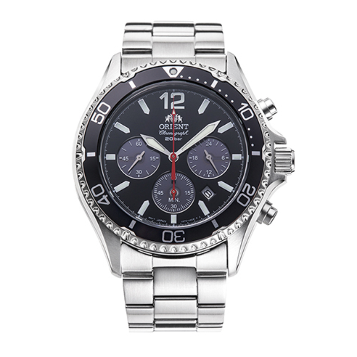Orient Mako RA-TX0202B RA-TX0202B10B Solar Chronograph Black Dial Watch