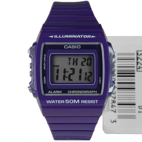 W-215H-6AVDF W-215H-6A Casio Illumir Square Digital Purple Sports Watch
