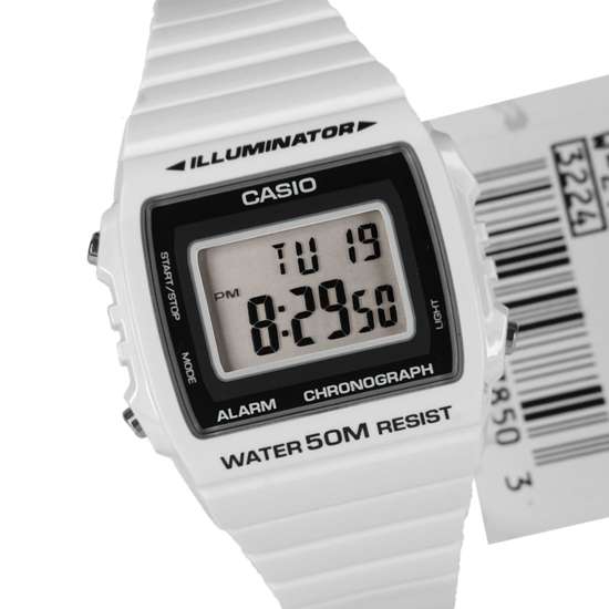 W-215H-7AVDF Casio Digital WR50m Chronograph White Stopwatch
