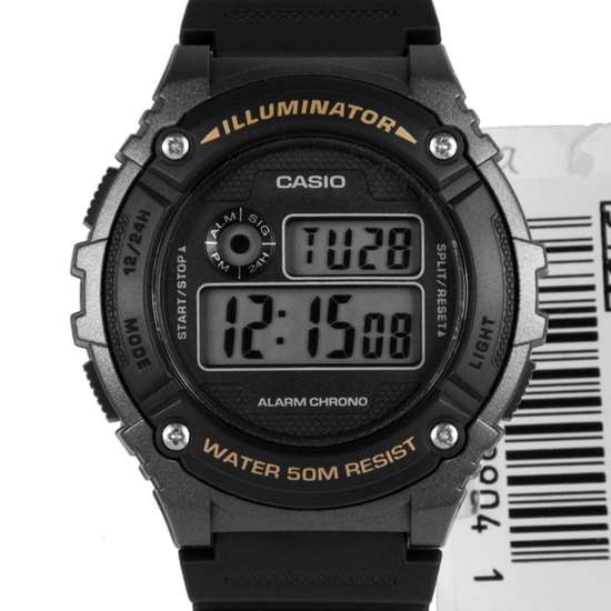 Casio Standard Black Chrono Mens Digital Watch W-216H-1BV W216H