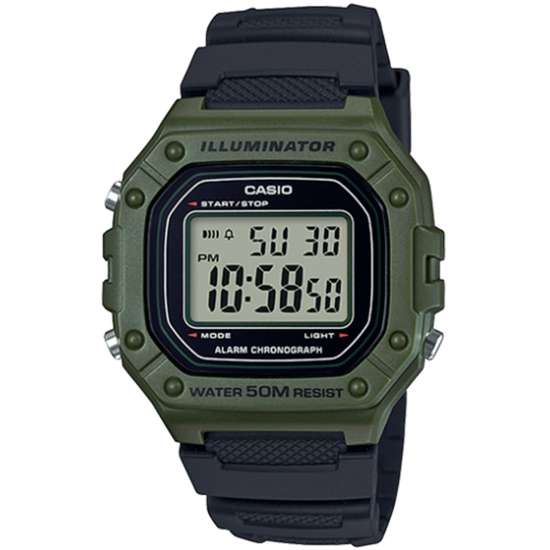 Casio Digital Alarm Watch W-218H-3AV W218H-3A