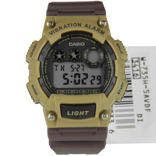 Casio Digital Vibration Alarm Mens Sports Watch W-735H-5A