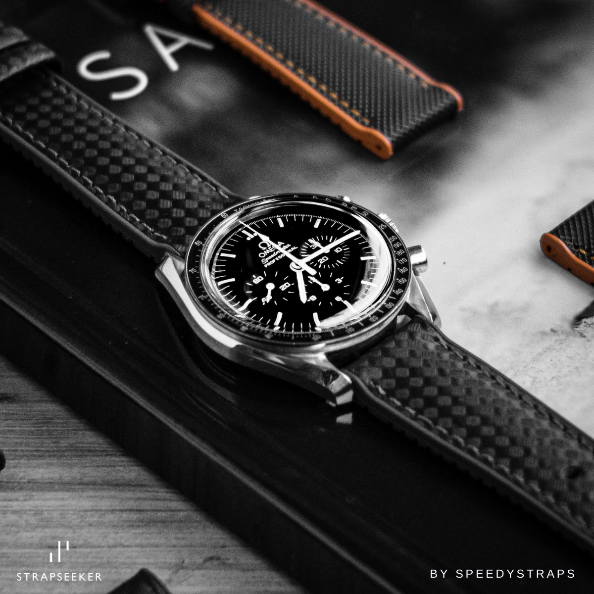 Ezra Leather Rubber Performance Hybrid Strap Black