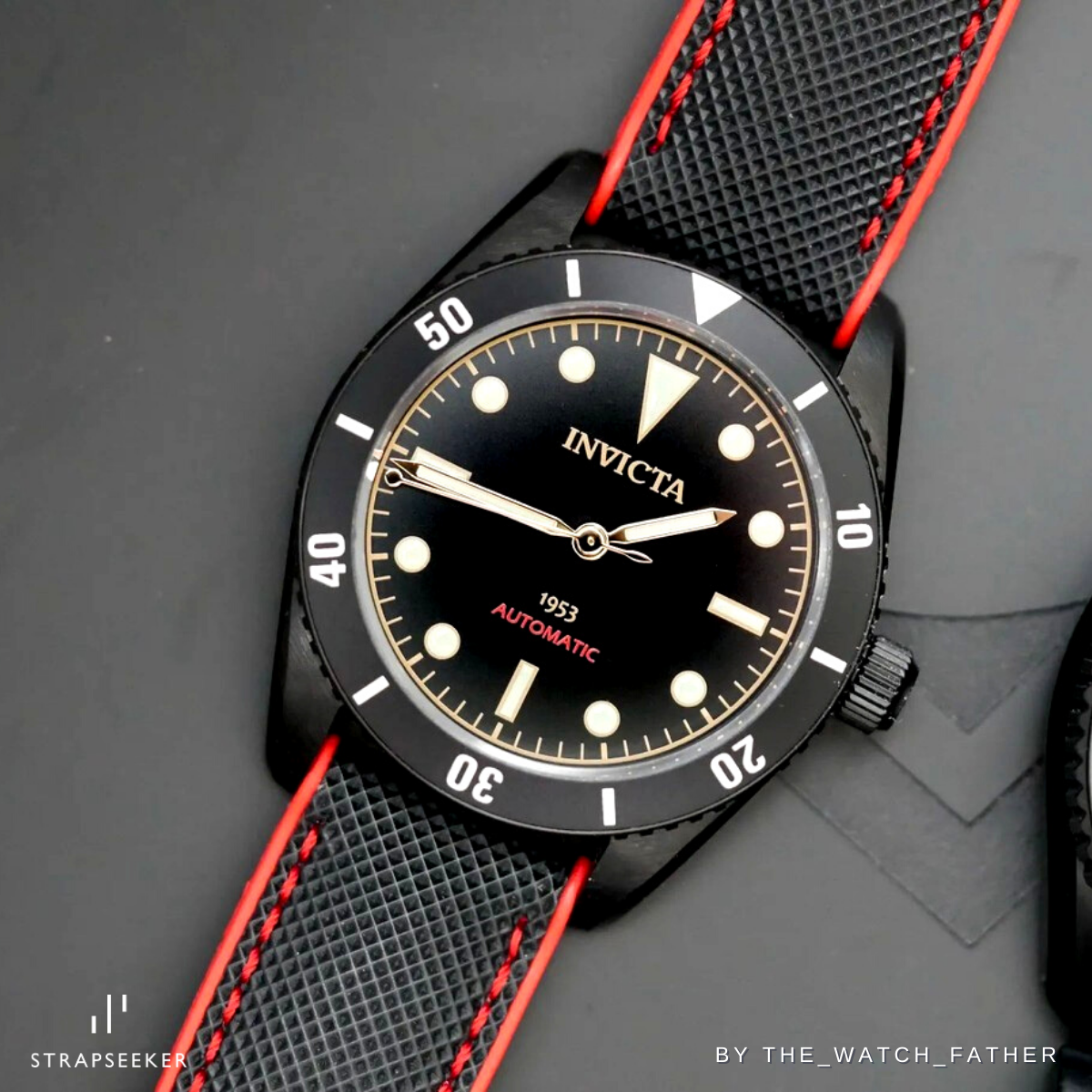 #color_Black Nylon Red Stitch / Red FKM Rubber