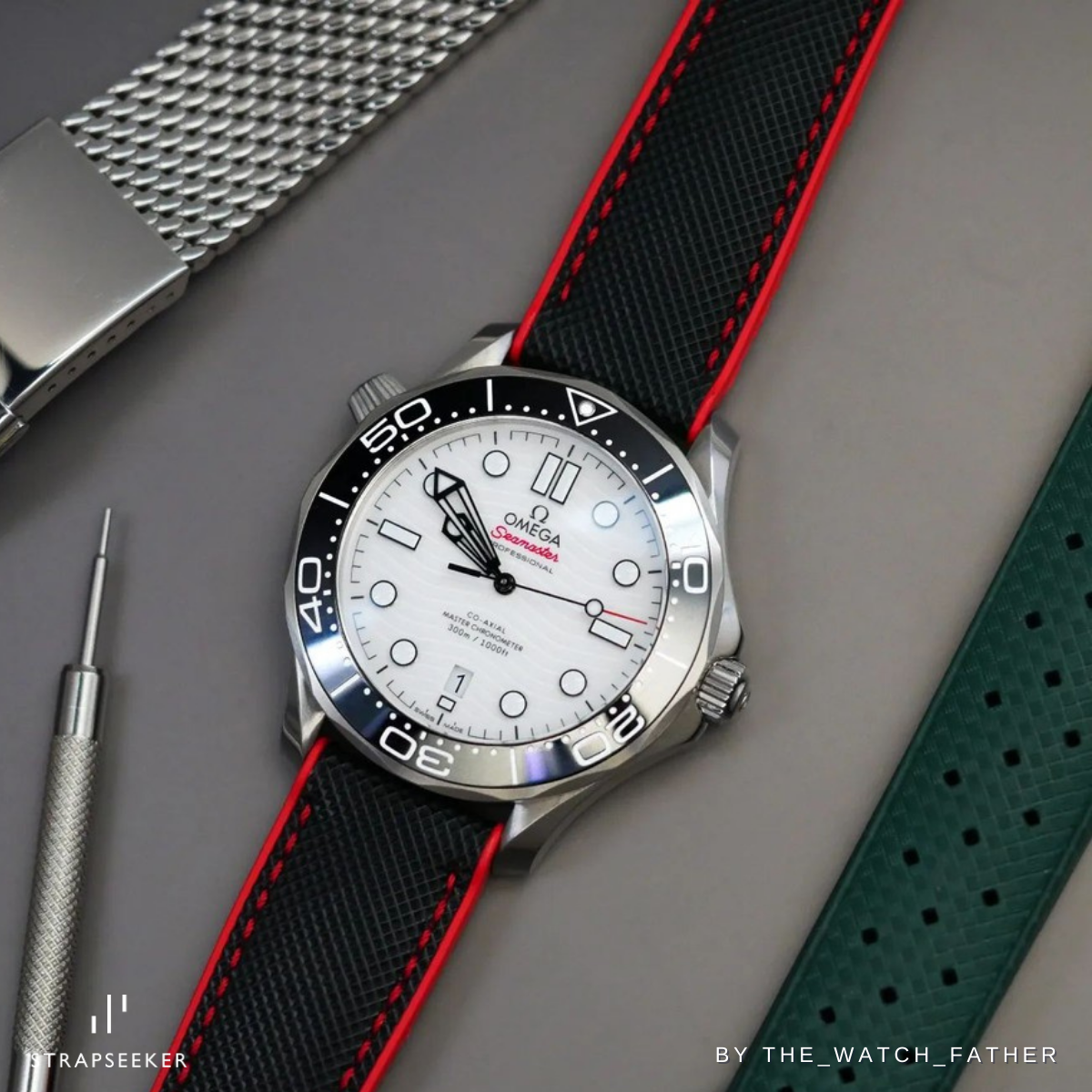 #color_Black Nylon Red Stitch / Red FKM Rubber