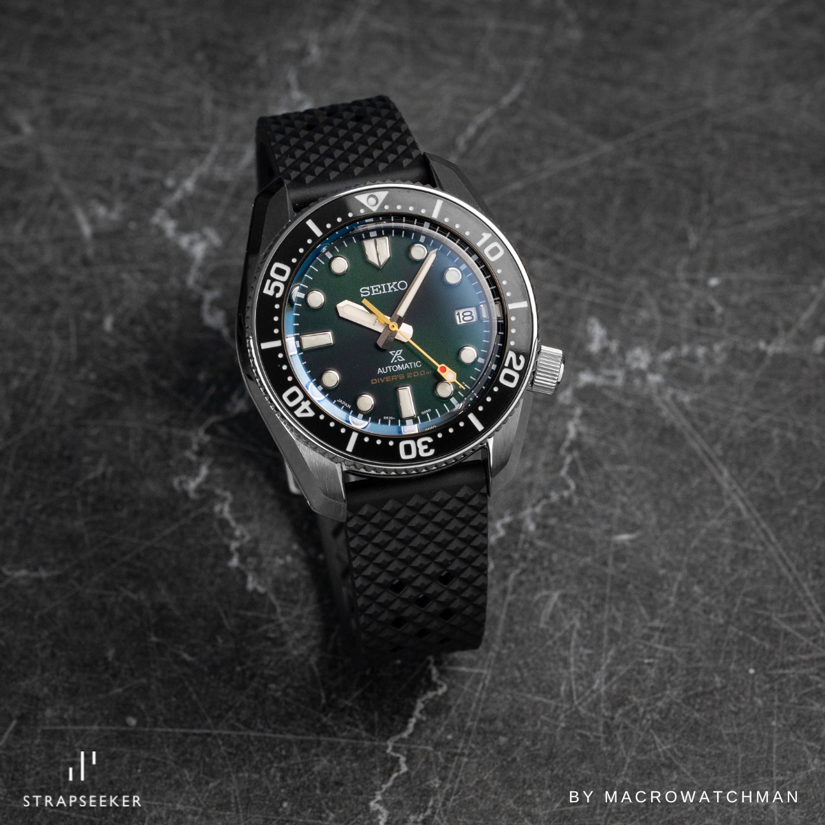 Carlton Perforated Quick-Release Rally FKM Rubber Strap Black