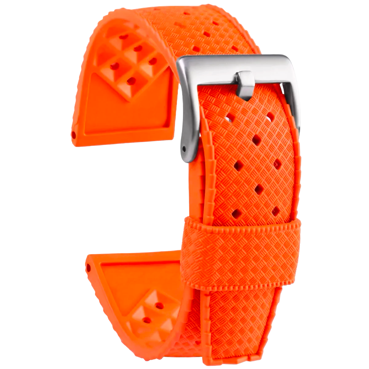 Graham Perforated Vintage Tropic Rally Rubber Strap Orange 