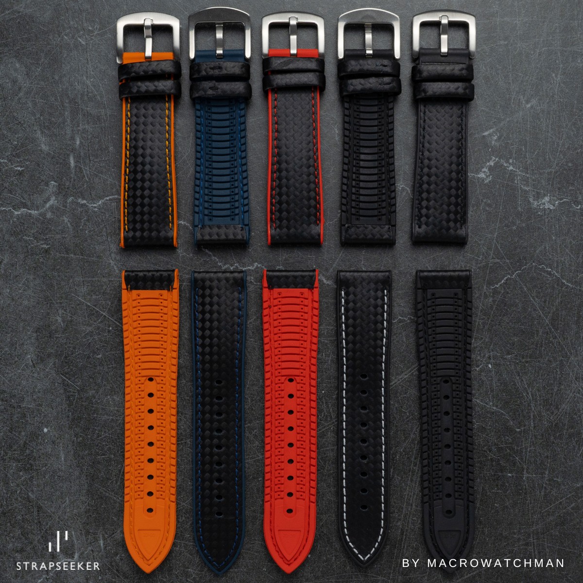 Ezra Leather Rubber Performance Hybrid Strap Black