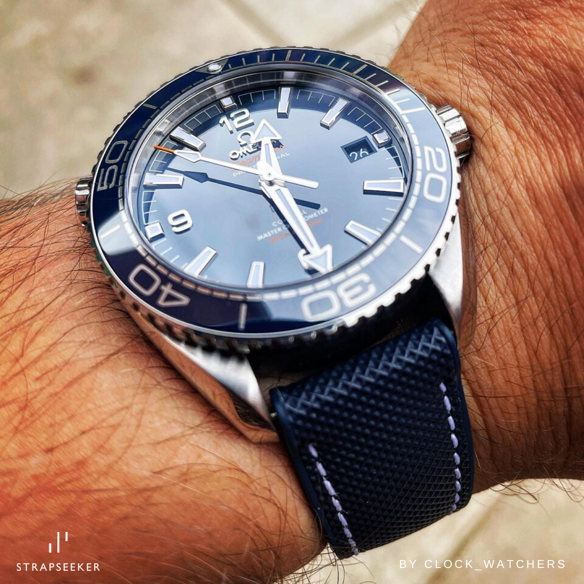 #color_Blue Nylon White Stitch / Blue FKM Rubber