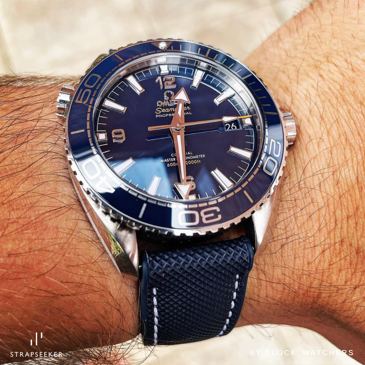 #color_Blue Nylon White Stitch / Blue FKM Rubber