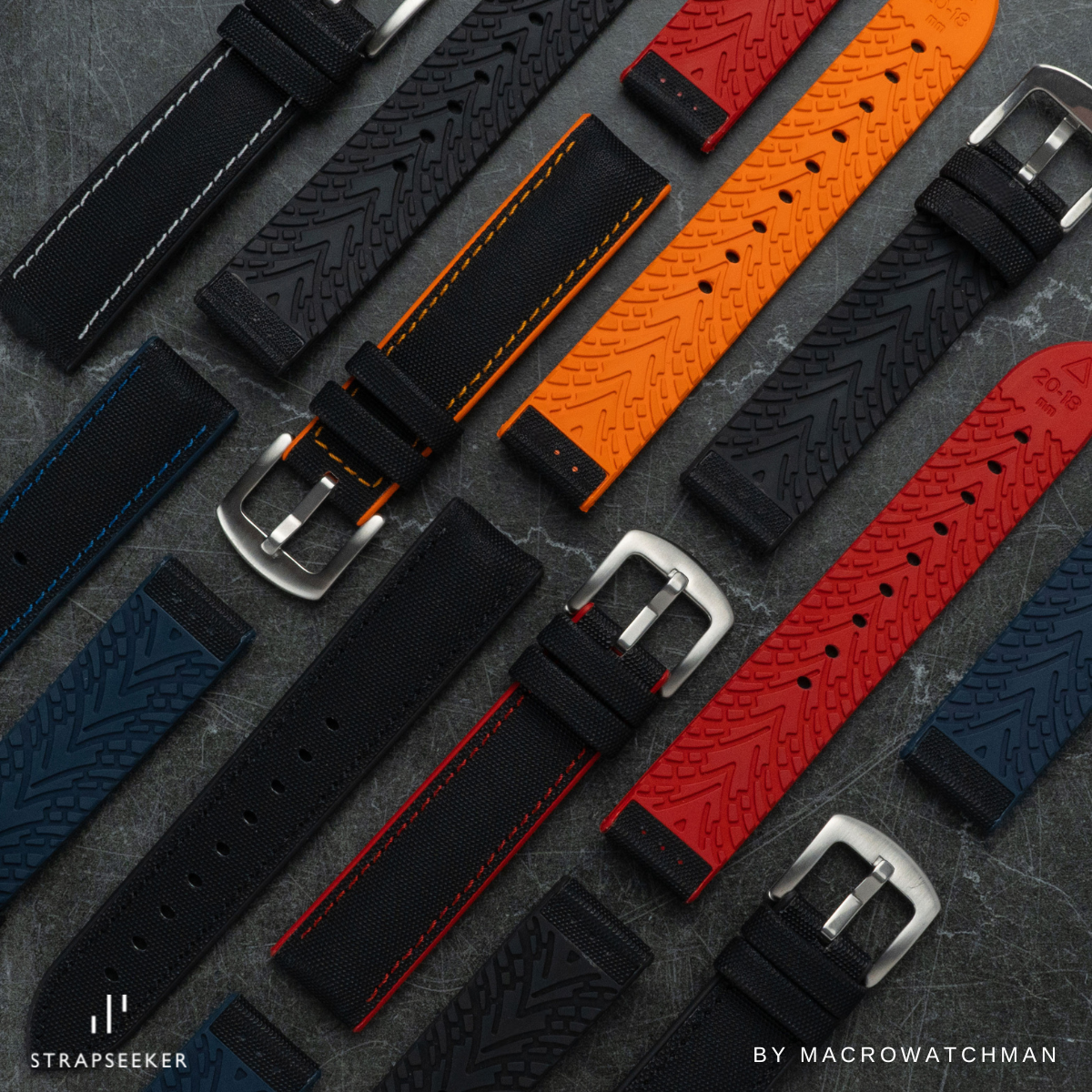Luca Canvas Nylon & FKM Rubber Hybrid Performance Strap Orange