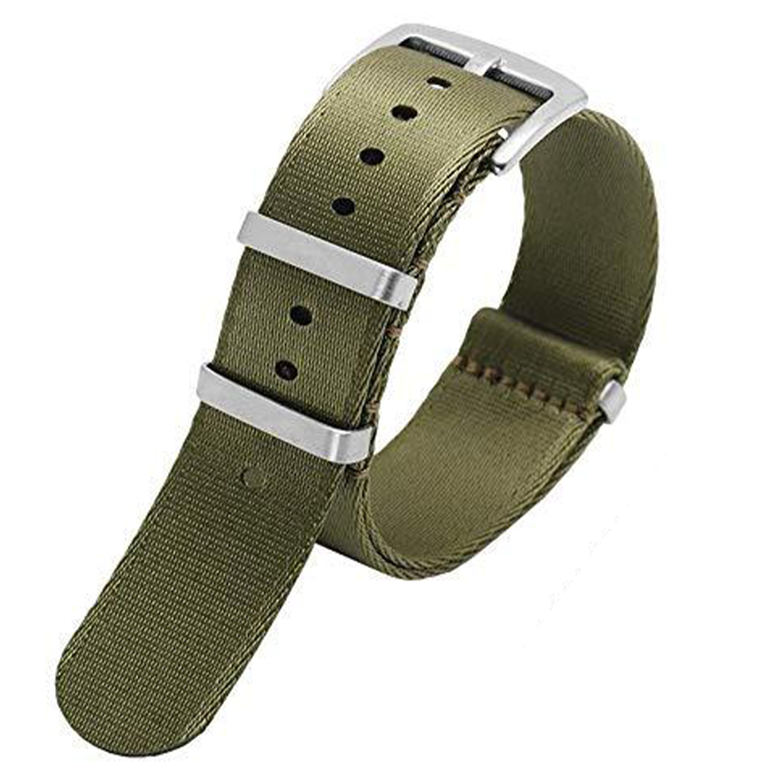 Seatbelt Ballistic Nylon NATO Watch Strap Army Green 