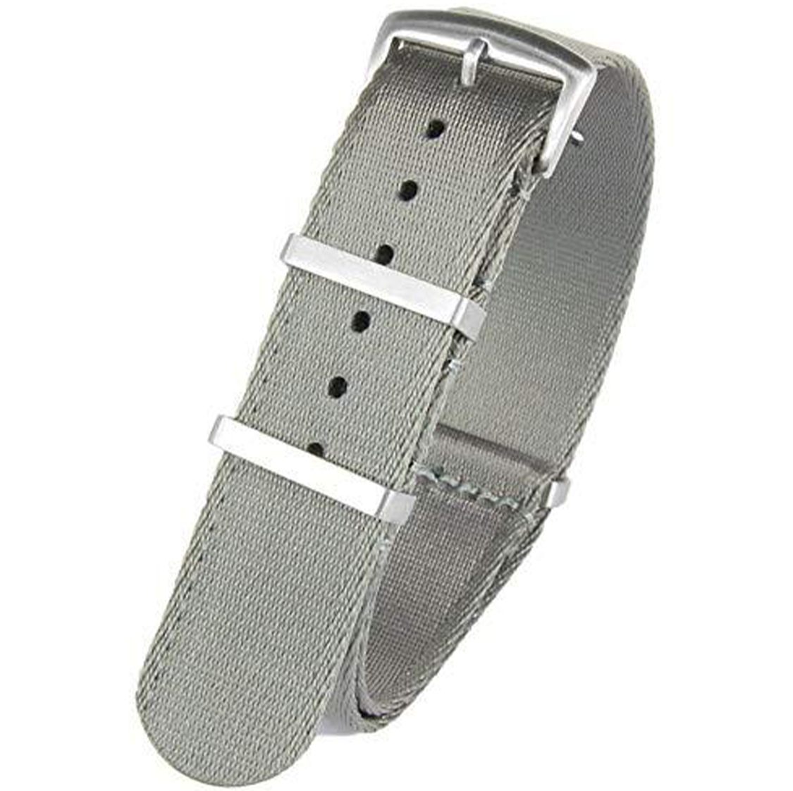 Seatbelt Ballistic Nylon NATO Watch Strap Silver 