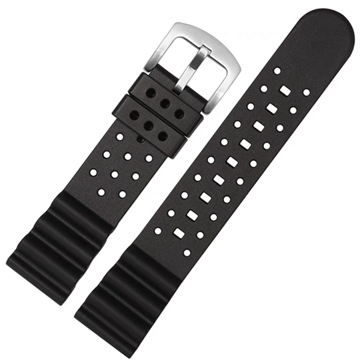 Laser Dice Quick-Release FKM Rubber Watch Strap Black
