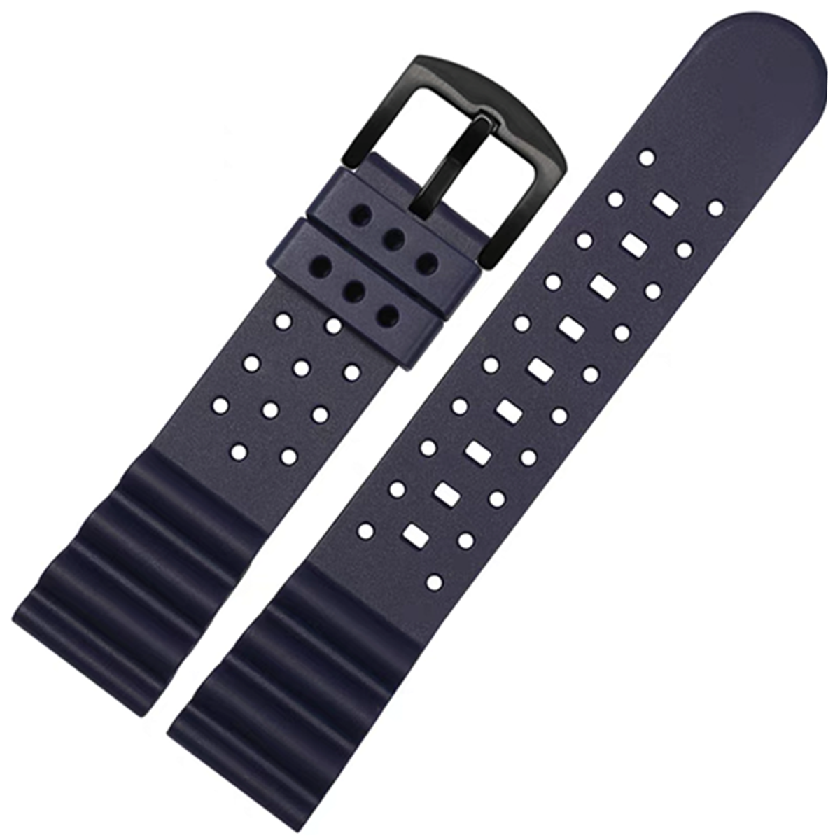 Laser Dice Quick-Release FKM Rubber Watch Strap Blue
