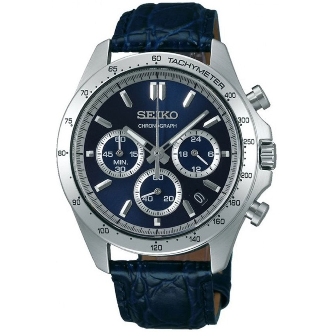 SBTR019 Seiko JDM Spirit Selection Blue Dial Chronograph Quartz Mens Leather Watch - Skywatches
