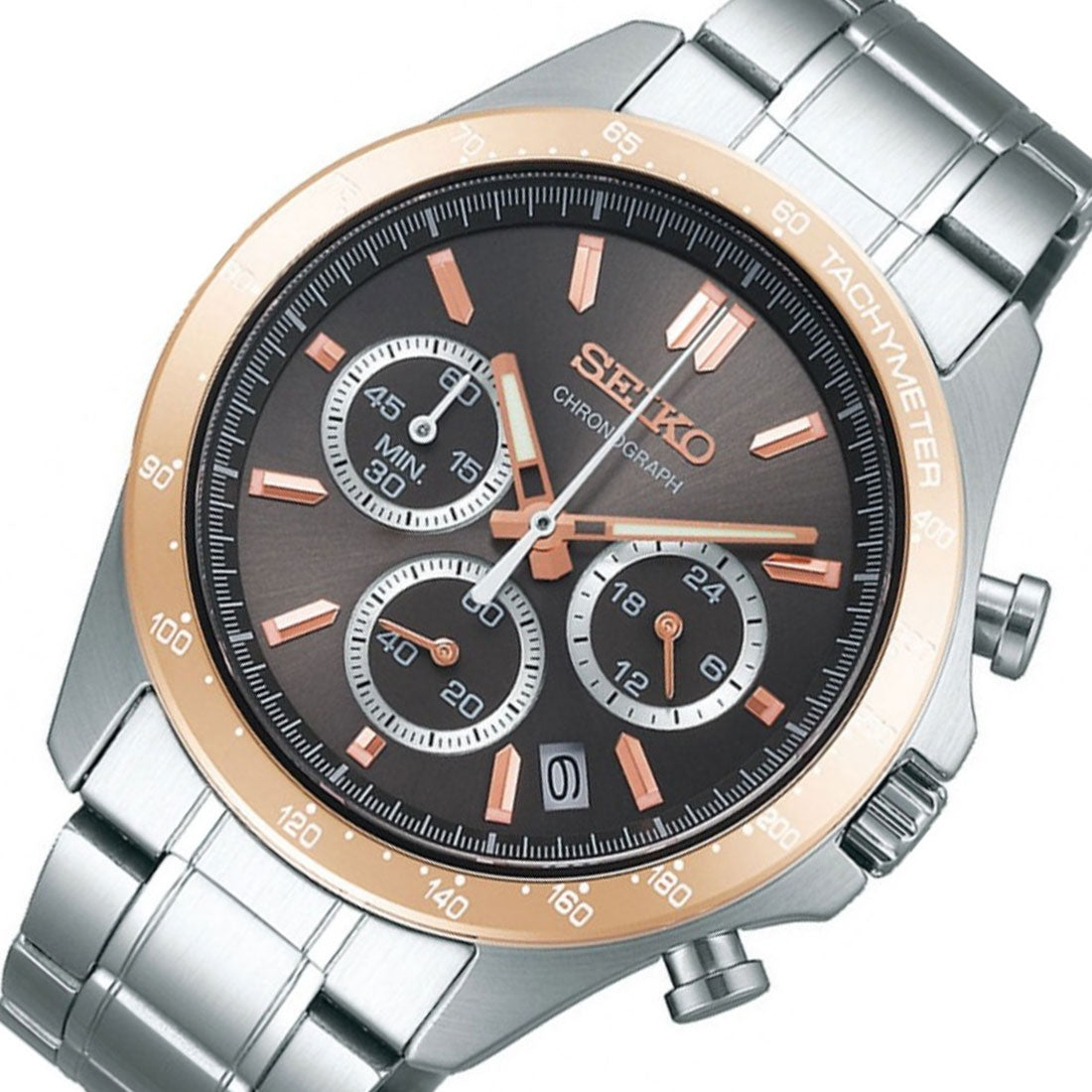 Seiko SBTR026 Spirit JDM Selection Brown Dial Chronograph Quartz Mens Watch - Skywatches