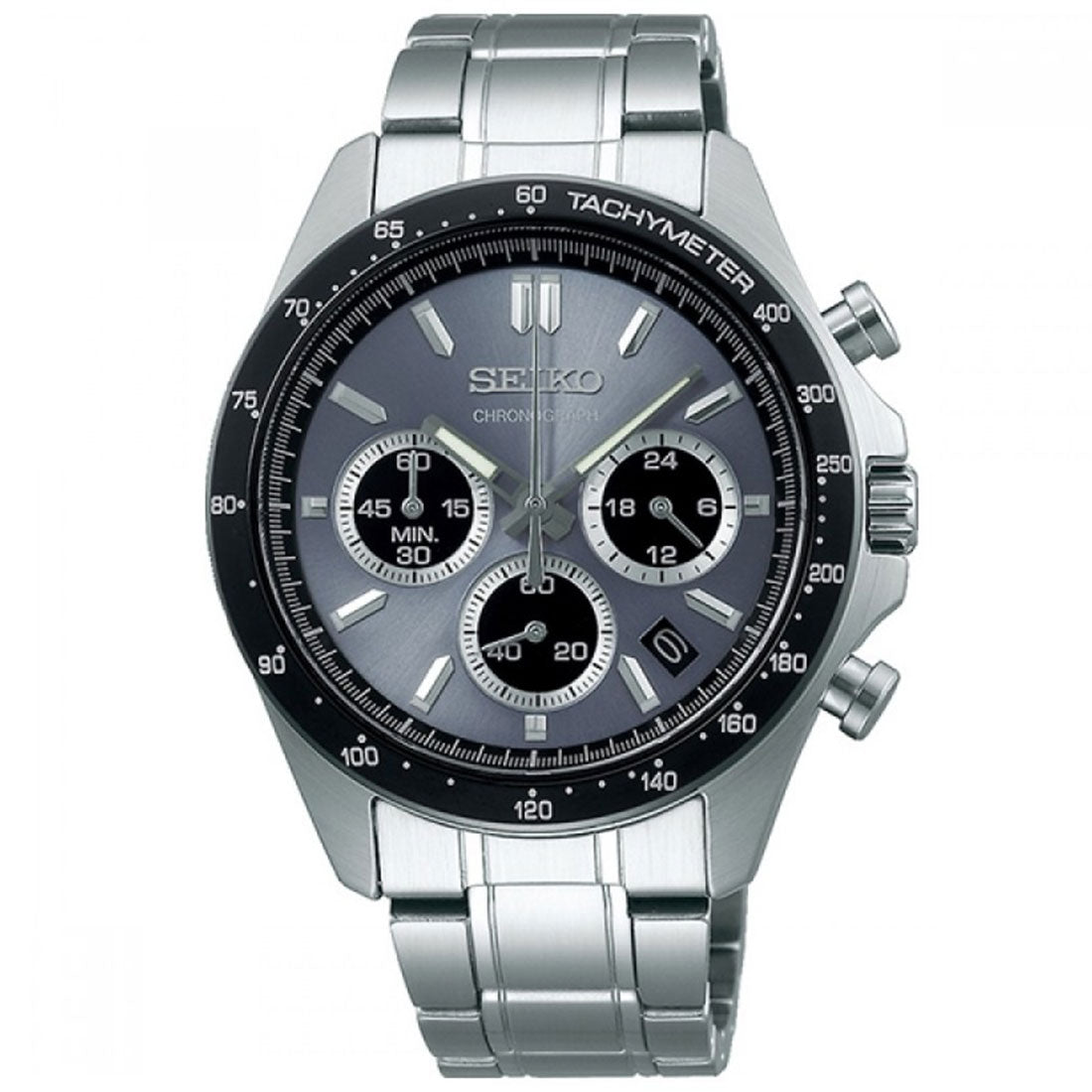 Seiko Spirit SBTR027 JDM Selection Grey Dial Chronograph Quartz Stainless Steel Watch