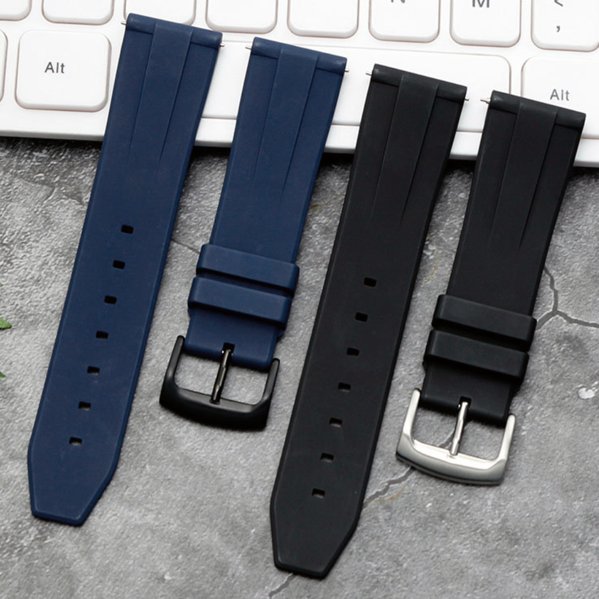 Zac FKM Rubber Quick-Release Strap Blue (Black Pin Buckle)