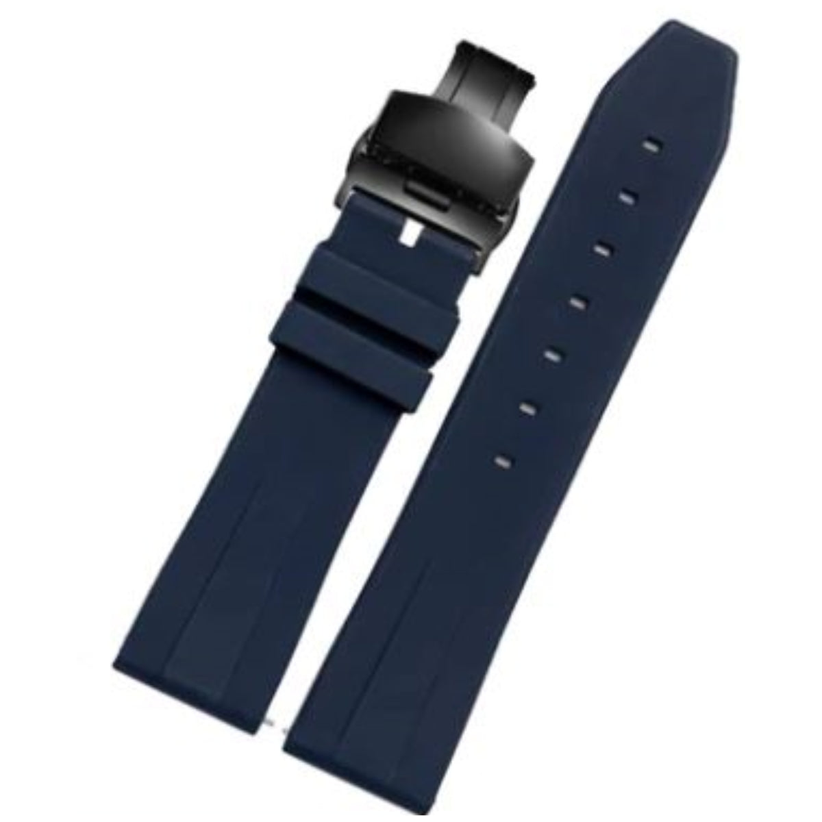 Zac FKM Rubber Quick-Release Strap Blue (Black Butterfly Clasp) 