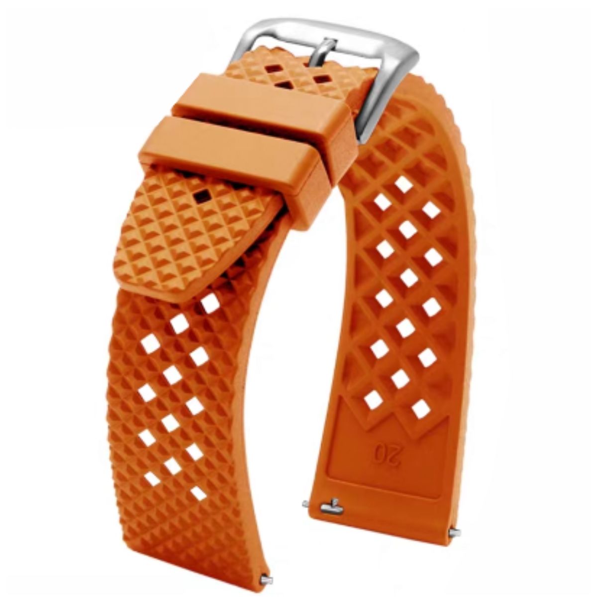 Carlton Perforated Quick-Release Rally Rubber Strap Orange